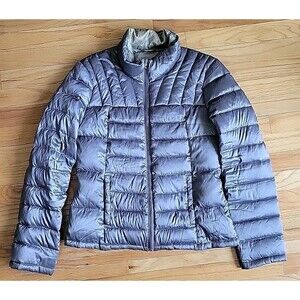 Bernardo Goose Down Jacket Women’s M Gray Nylon Quilted Lightweight Outerwear